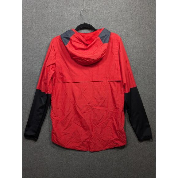 Nike Football Windbreaker Hoodie Mens Small Lightweight Player Jacket Red Black - Picture 6 of 12